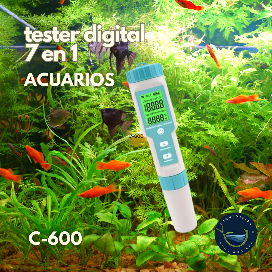 Tester Digital Calidad de Agua C-600 7 parámetros