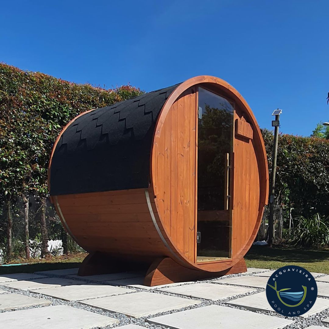 Sauna Barril de Madera – Diseño Finlandés para Exteriores