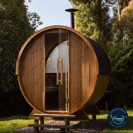 Sauna Barril de Madera – Diseño Finlandés para Exteriores